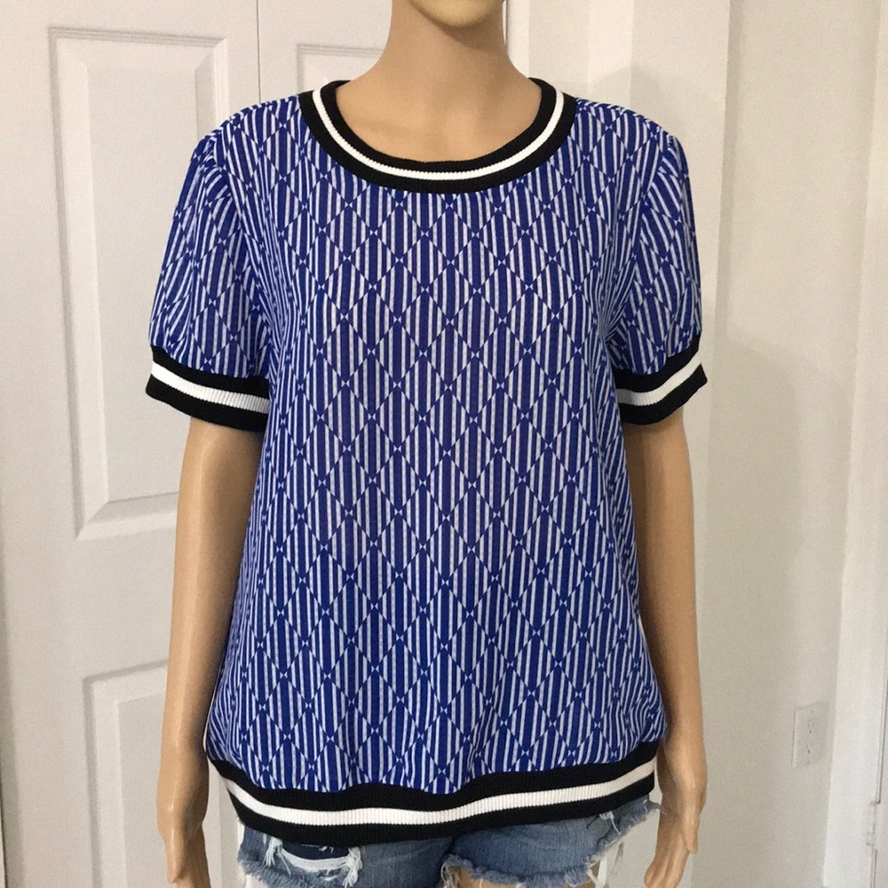 Blue Patterned Women's Top
